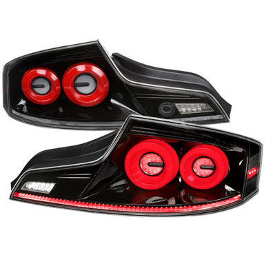 2003-07 Infiniti G35 Coupe Led Tail Lights Glossy Black Housing Clear Lens Red Led Bar Sequential Turn Signal With Breathing Light Effect