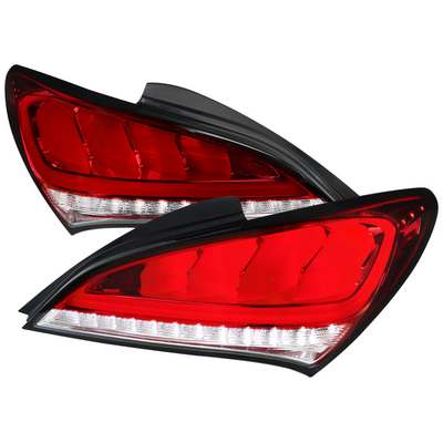 2010-15 Hyundai Genesis 2Dr Led Tail Lights Red With Sequential