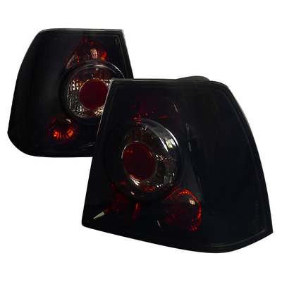 1999-04 VW Jetta Euro Tail Lights Glossy Black Housing With Smoke Lens