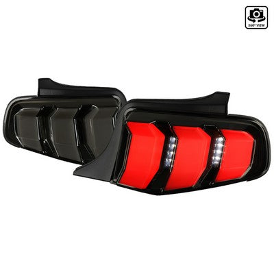 2010-12 Ford Mustang Led Tail Lights-Black Trim With Smoke Lens