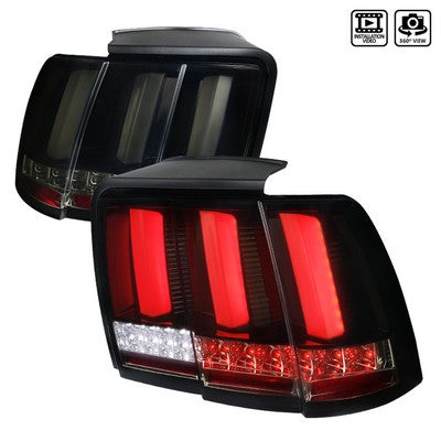 1999-04 Ford Mustang LED Sequential Glossy Black Tail Lights