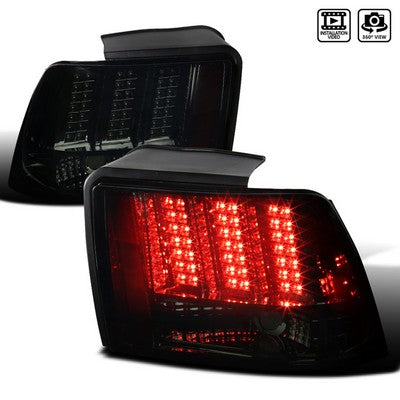 1999-04 Ford Mustang LED Sequential Chrome Smoke Tail Lights