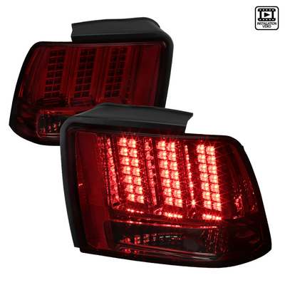 1999-04 Ford Mustang Facelift Sequential Led Tail Lights- Red Smoke