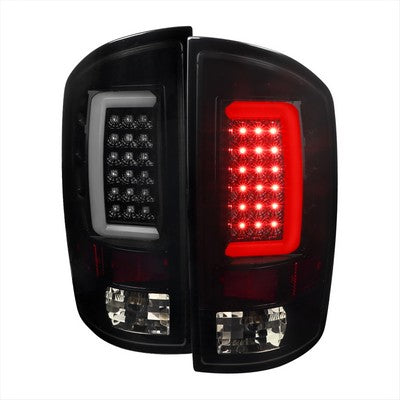 2002-05 Dodge Ram Tail Light With Glossy Black Housing And Smoked Lens