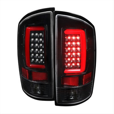 2002-05 Dodge Ram Tail Light With Glossy Black Housing And Clear Lens