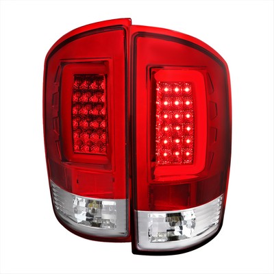 2002-05 Dodge Ram Tail Light With Chrome Housing And Red Lens