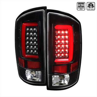 2007-08 Dodge Ram Led Tail Lights With Clear Lens And Glossy Black Housing