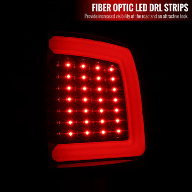 2009-18 Dodge Ram Led Light Bar Tail Light With Smoked Lens And Glossy Black Housing