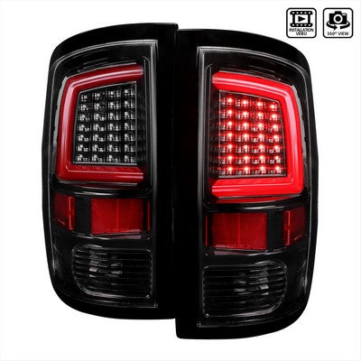 2009-18 Dodge Ram Led Light Bar Tail Light With Glossy Black Housing And Cleanr Lens
