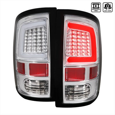 2009-18 Dodge Ram Led Light Bar Tail Light With Clear Lens And Chrome Housing