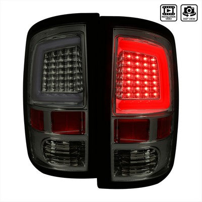 2009-18 Dodge Ram Led Light Bar Tail Light With Smoked Lens And Chrome Housing