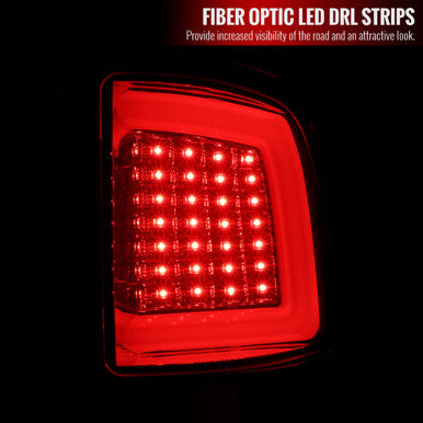 2009-18 Dodge Ram Led Light Bar Tail Light With Smoked Lens And Chrome Housing