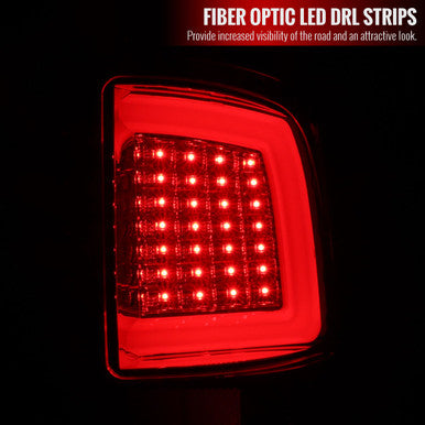 2009-18 Dodge Ram Led Light Bar Tail Light With Red Lens And Chrome Housing