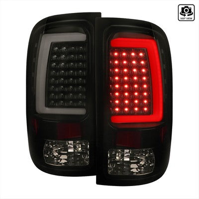 2007-13 GMC Sierra Tail Light With Glossy Black Housing Smoked Lens And Led Bar