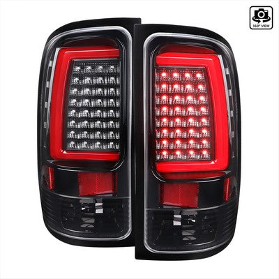 2007-13 GMC Sierra 1500 / 1500Hd /2500Hd / 3500Hd Led C-Bar Tail Light With Clear Lens And Glossy Black Housing