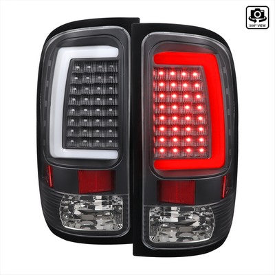 2007-13 GMC Sierra 1500 / 1500Hd /2500Hd / 3500Hd Led C-Bar Tail Light With Clear Lens And Matte Black Housing