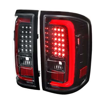 2014-18 Sierra 1500, 2015-19 2500/3500 Led Tail Lights, Black housing, Clear lens