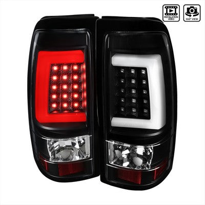 2003-07 Chevrolet Silverado Led Bar Tail Lights- Black