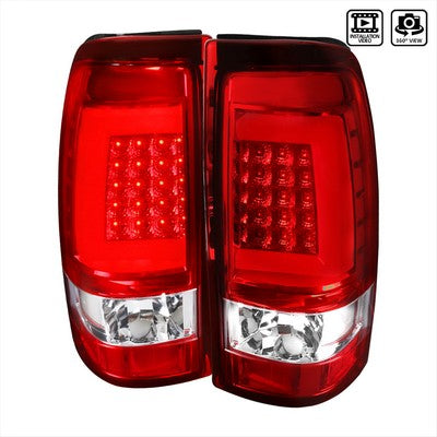 2003-07 Chevrolet Silverado Led Bar Tail Lights- Red