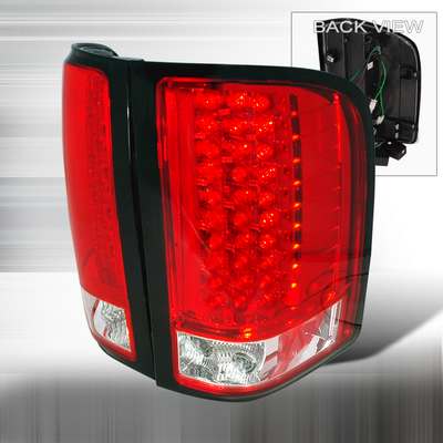 2007-13 Chevrolet Silverado 1500 Led Light Bar Tail Lights Glossy Black Housing And Clear Lens