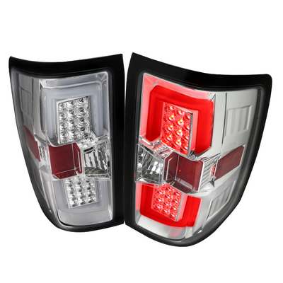 2014-18 Silverado Rear Brake LED Tail Lights w LED Light Tube Bar Pair