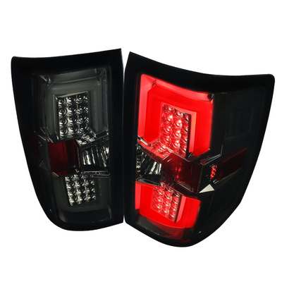 2014-18 Silverado LED Tail Lights SMOKE w/LED Light Bar Pair