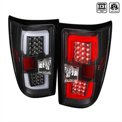 2014-14 Chevrolet Silverado Led Tail Lights All Black Housing With Clear Lens