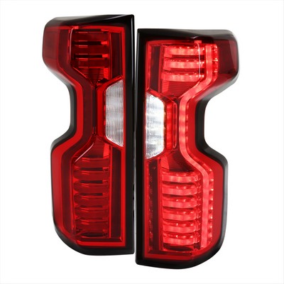 2019-24 Silverado 1500 20-22 2500 Hd And 3500 Hd Led Tail Lights Chrome Housing And Red Lens