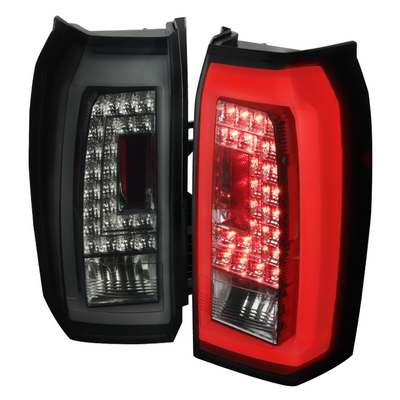 2015-18 Tahoe Suburban Rear Brake LED Tail Lights Smoke Lens Gloss Black