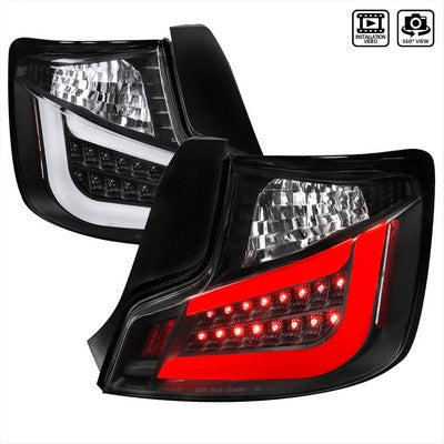 2011-13 Toyota Scion Tc Led Tail Lights All Black Housing With Clear Lens