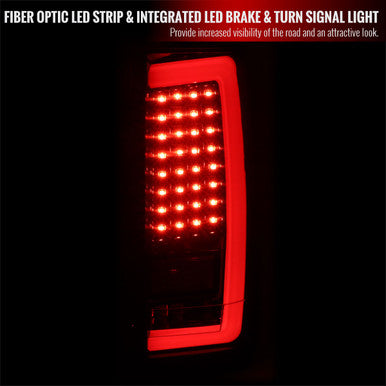 2004-15 Nissan Titan Led Light Bar Tail Lights Glossy Black Housing And Smoked Lens