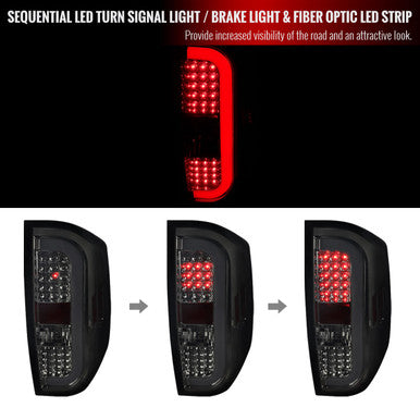2014-21 Toyota Tundra Led Sequential Tail Lights- Smoke
