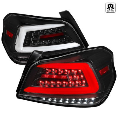 2015-19 Subaru Wrx Sequential Led Tail Lights- Matte Black Housing Clear Lens With White Light Bar