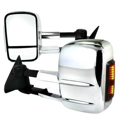 1988-98 Chevy C10 (C/K) LED Chrome Towing Mirrors (Manual)