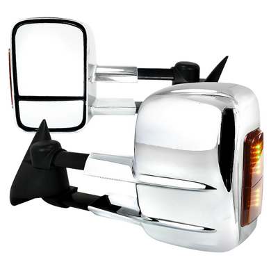 1992-99 Tahoe Chrome Extending Towing Mirrors (Manual) with LED Turn Signal
