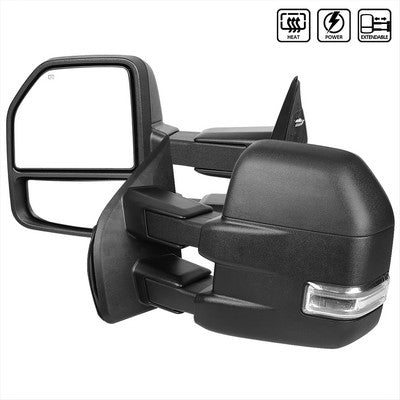 2015-17 Ford F150 Towing Mirrors-Black Texture