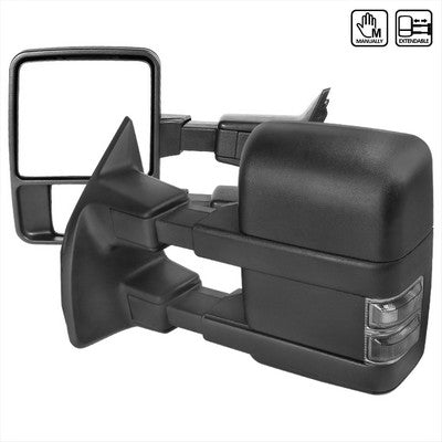 2003-16 Superduty Super Duty Towing Mirrors Black- Smoke Signal Manual