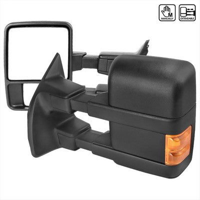 2003-16 Superduty Super Duty Towing Mirrors Black- Amber Signal Manual