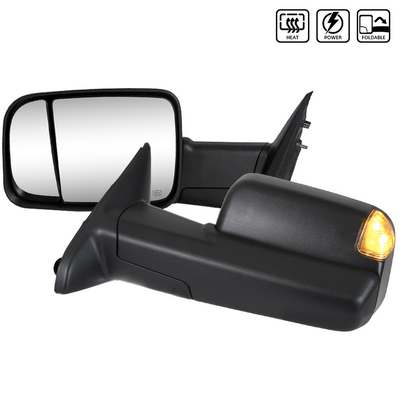2013-15 Ram Towing Mirrors- Power Heated Led- Fit 1500 2500 3500