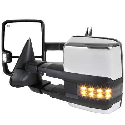 2003-06 Chevrolet Silverado Towing Mirror Chrome Cvr Power Heated Smk Led