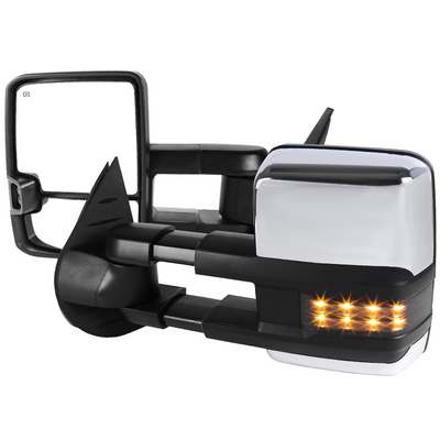 2007-13 Silverado Towing Mirror Chrome Cvr Power Heated Smk Led