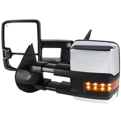 2007-13 Chevrolet Silverado Towing Mirror Chrome Cvr Power Heated Led