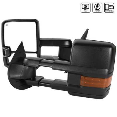 2007-13 Chevrolet Silverado Chrome Cover Towing Mirrors - Power Heated