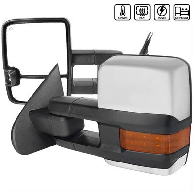 2014-16 Silverado Towing Mirrors Chrome- Amber Signal- Power Heated