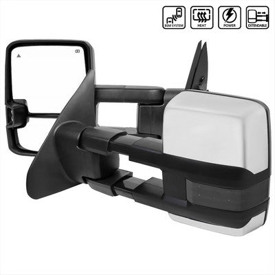 2007-17 Toyota Tundra Towing Mirrors Chrome- Power Heated Led