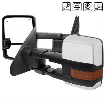 2007-17 Toyota Tundra Towing Mirrors Chrome- Power Heated Led V2