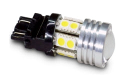 3157 LED bulbs, pair/with 12 smd and 5 watt cree LED/Red