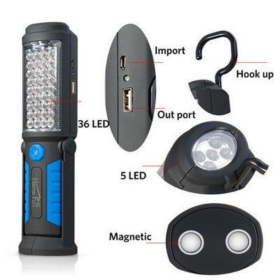 Swivel base LED work light, 3 Watt, rechargeable