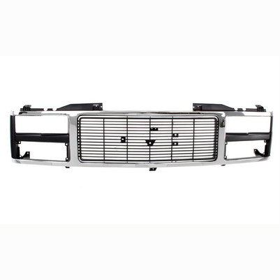 Grille Shell - Chrome/Silver/Black - Dual Headlight - 88-93 GMC C/K Pickup Suburban