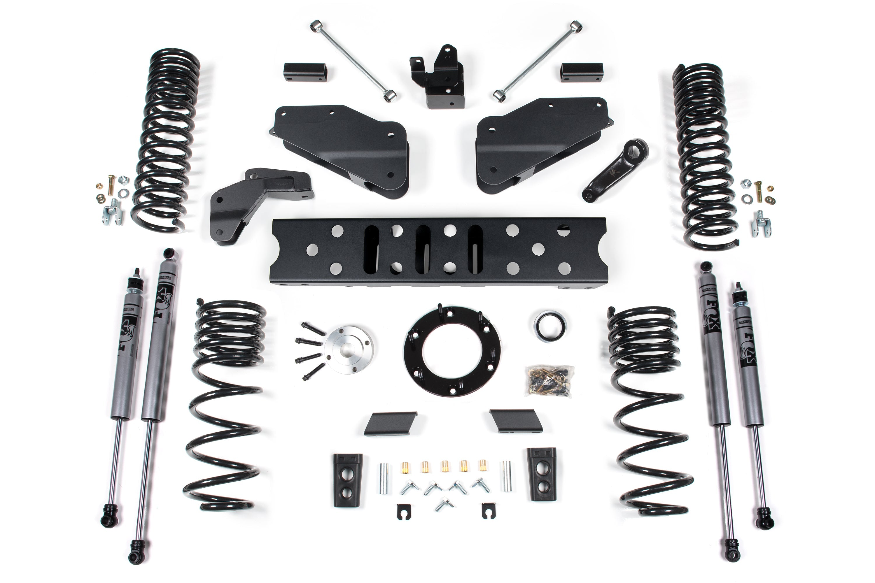 2019-24 Ram 2500 5.5 inch Radius Arm Bracket - 4.5 inch Rear Coil - Gas - 6-Bolt T-Case - FOX: Shocks